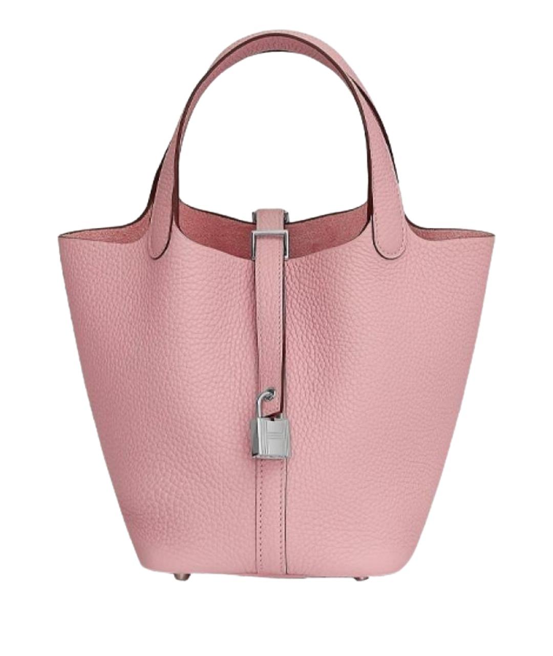 HERMES Розовая кожаная сумка через плечо, фото 1