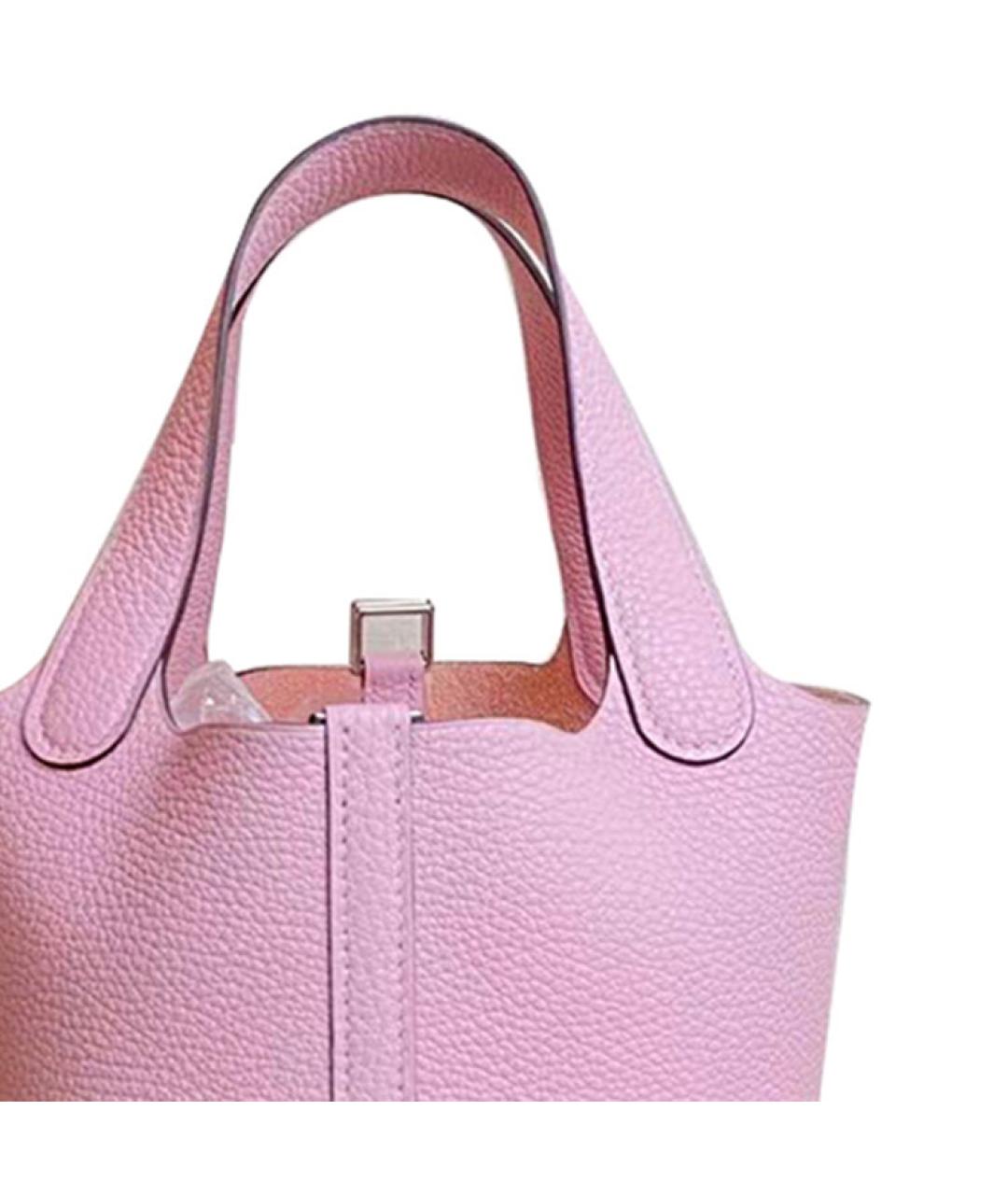 HERMES Розовая кожаная сумка через плечо, фото 5