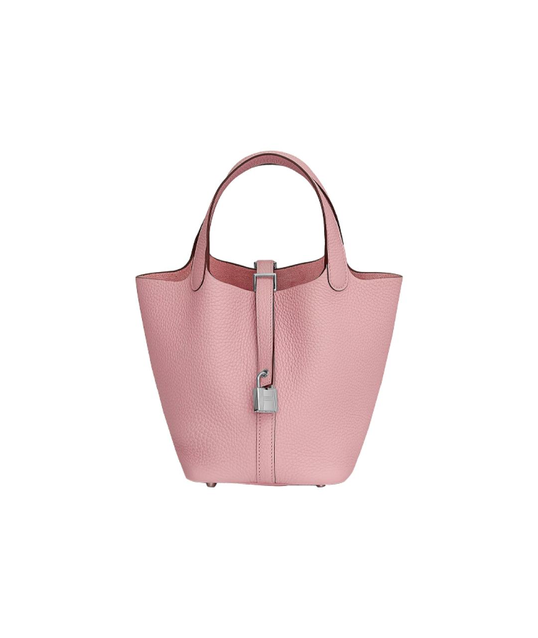 HERMES Розовая кожаная сумка через плечо, фото 6