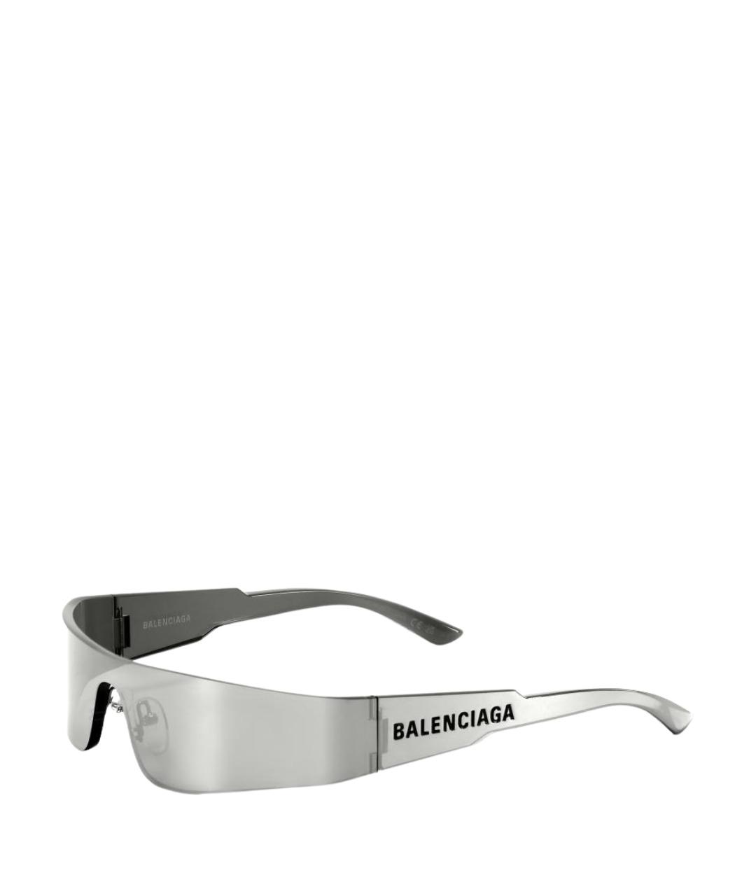 BALENCIAGA Серебряные металлические солнцезащитные очки, фото 1
