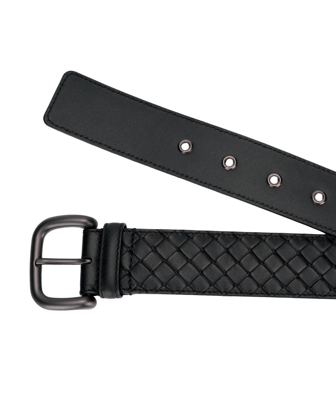 BOTTEGA VENETA Черный кожаный ремень, фото 4