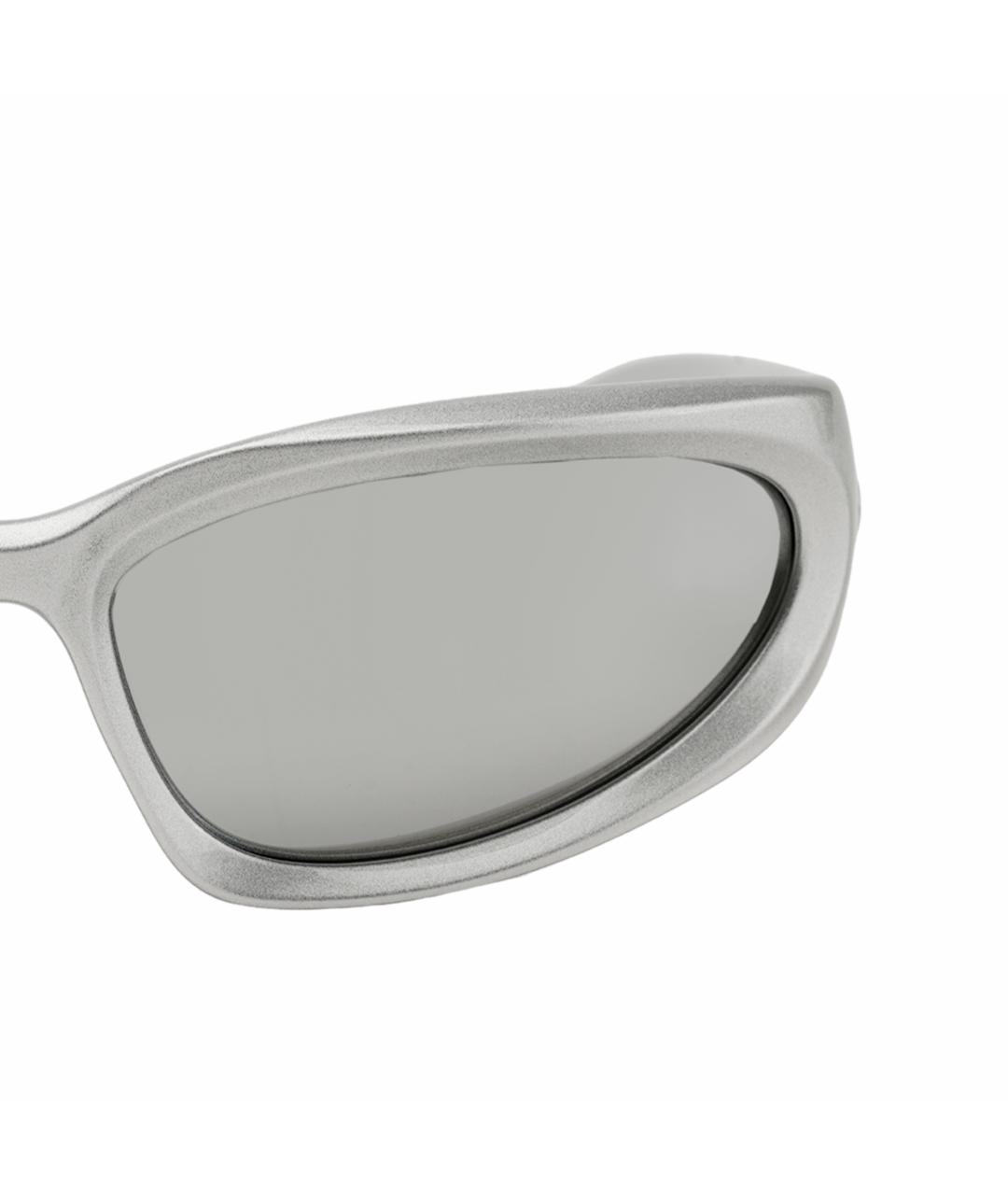 BALENCIAGA Серебряные пластиковые солнцезащитные очки, фото 4