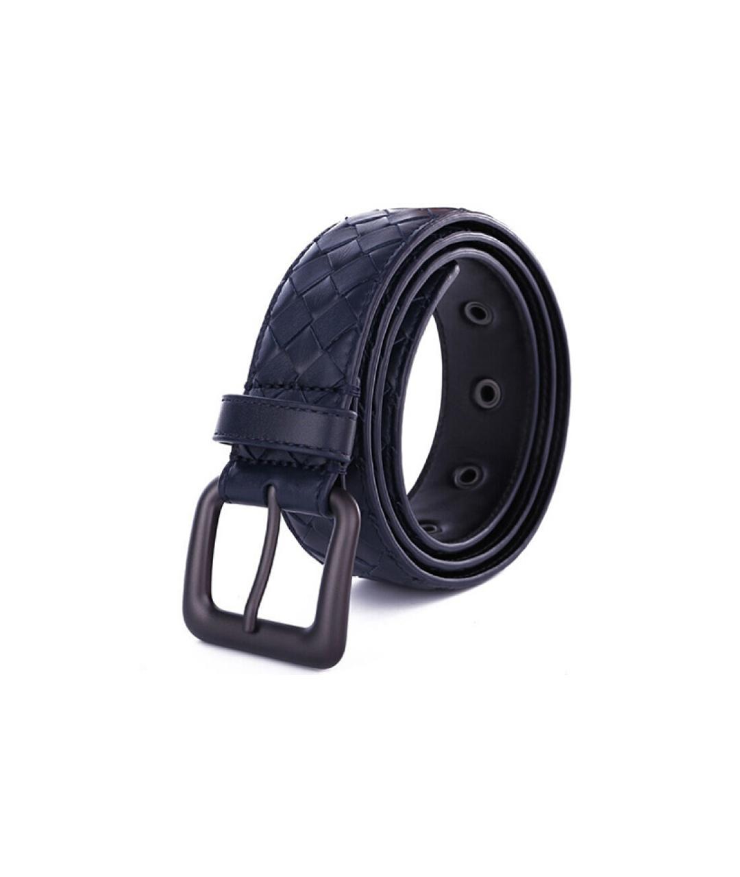 BOTTEGA VENETA Темно-синий кожаный ремень, фото 2