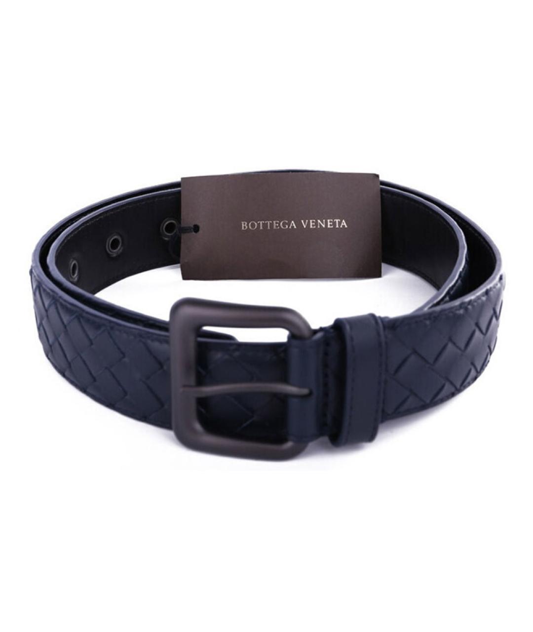 BOTTEGA VENETA Темно-синий кожаный ремень, фото 4