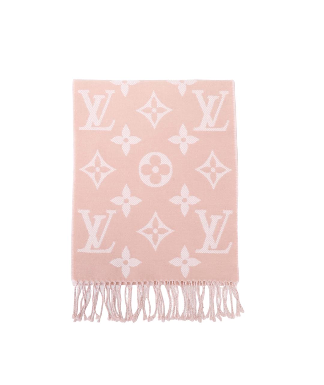 LOUIS VUITTON Бежевый шерстяной шарф, фото 4