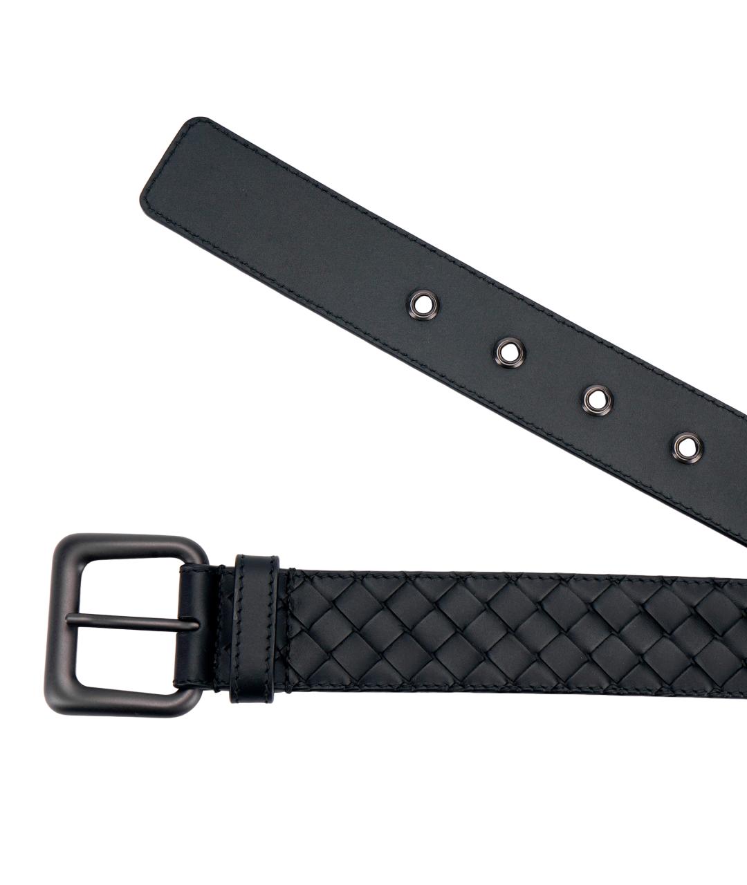 BOTTEGA VENETA Черный кожаный ремень, фото 4