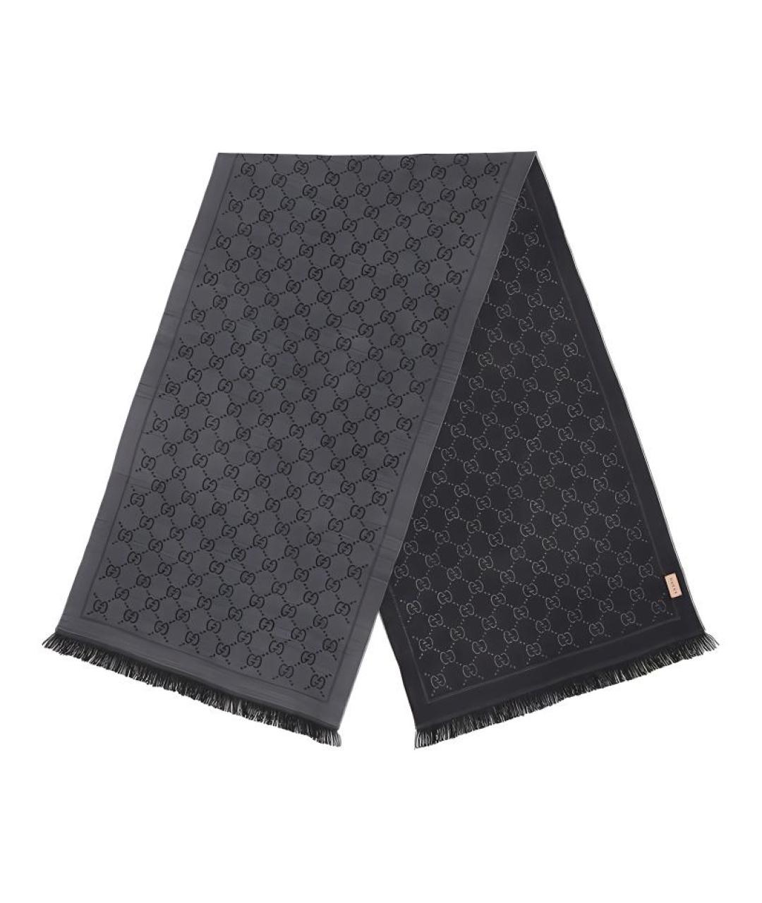 GUCCI Антрацитовый шарф, фото 3