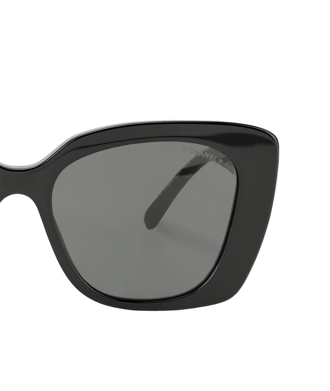 CHANEL Черные пластиковые солнцезащитные очки, фото 4