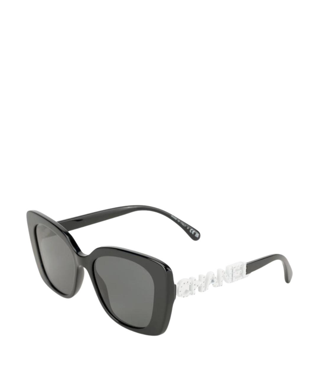 CHANEL Черные пластиковые солнцезащитные очки, фото 1
