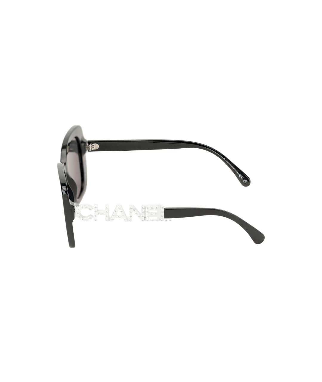CHANEL Черные пластиковые солнцезащитные очки, фото 3