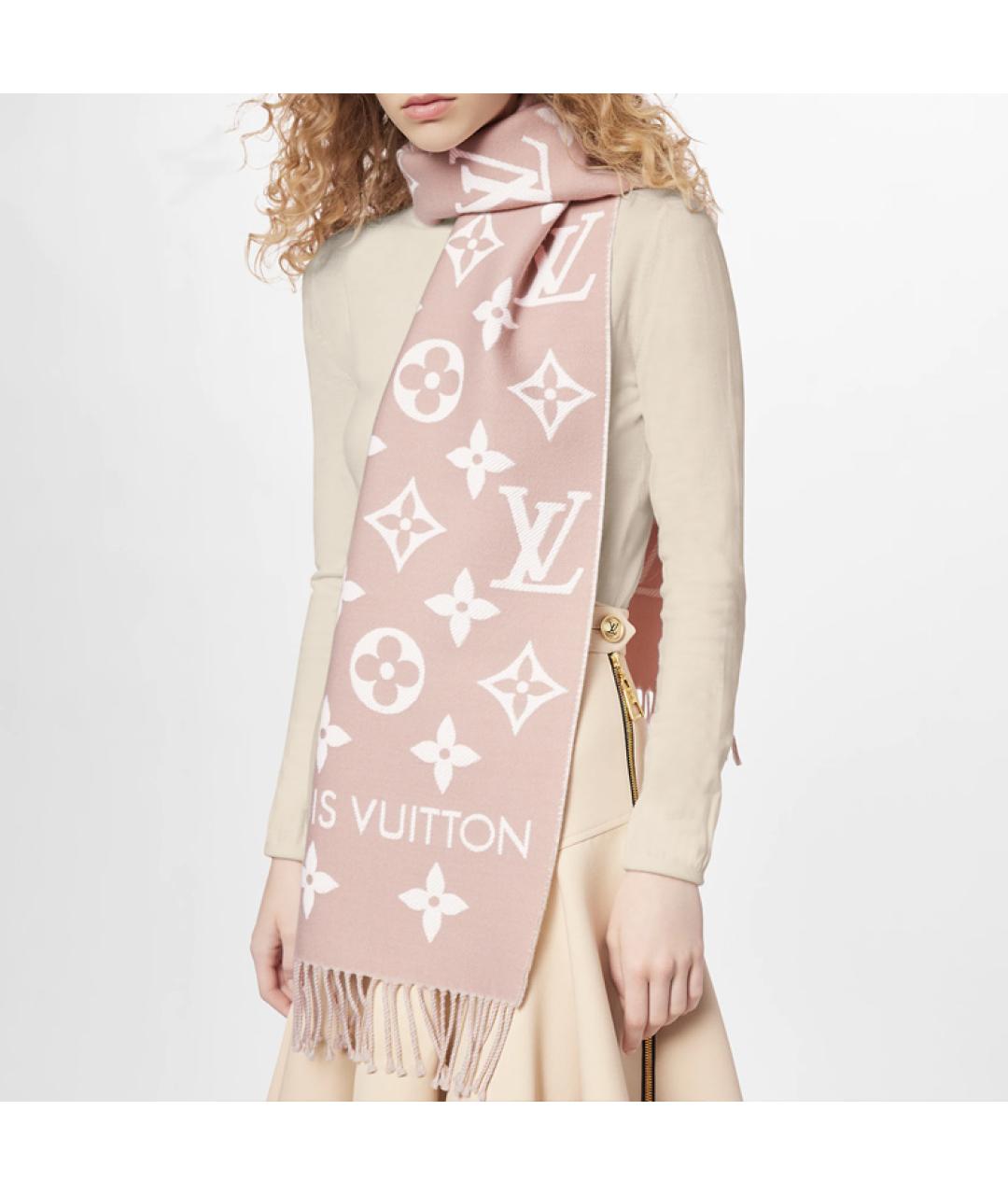LOUIS VUITTON Розовый шарф, фото 3