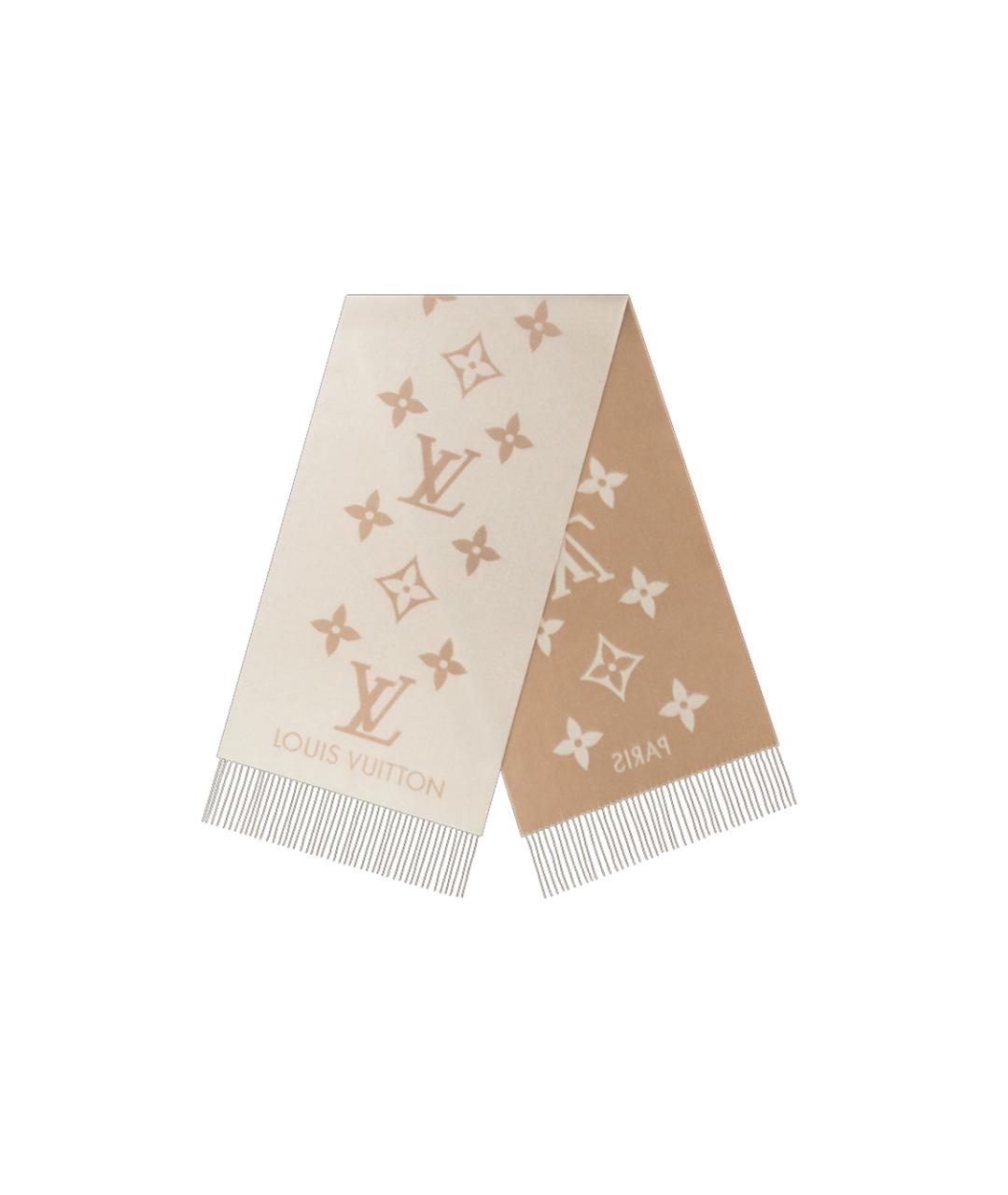 LOUIS VUITTON Бежевый шарф, фото 4