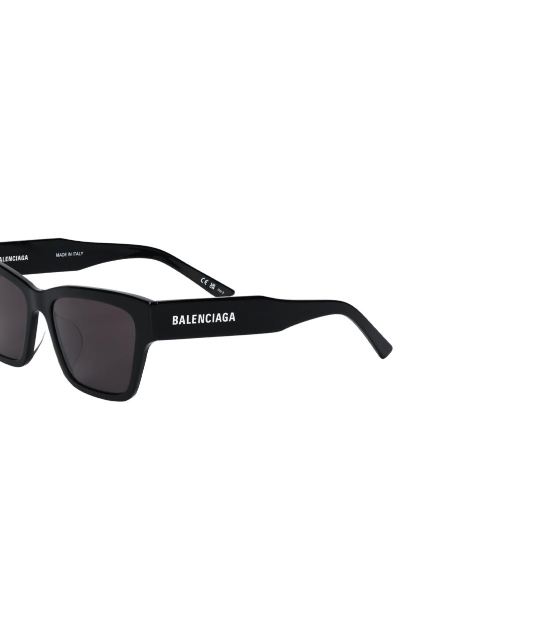 BALENCIAGA Черные пластиковые солнцезащитные очки, фото 4
