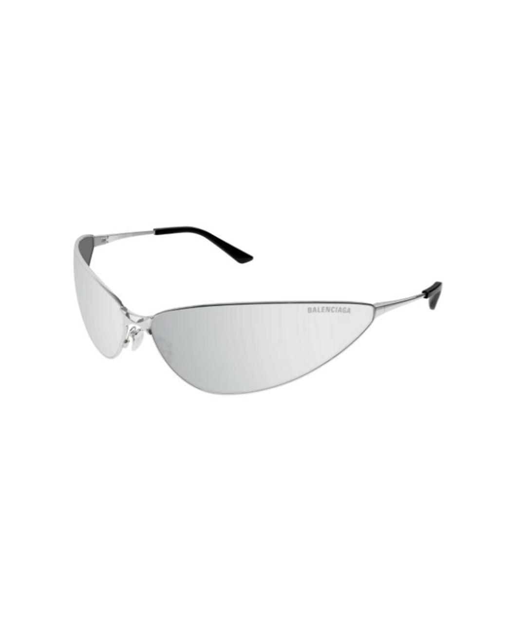 BALENCIAGA Серебряные металлические солнцезащитные очки, фото 3