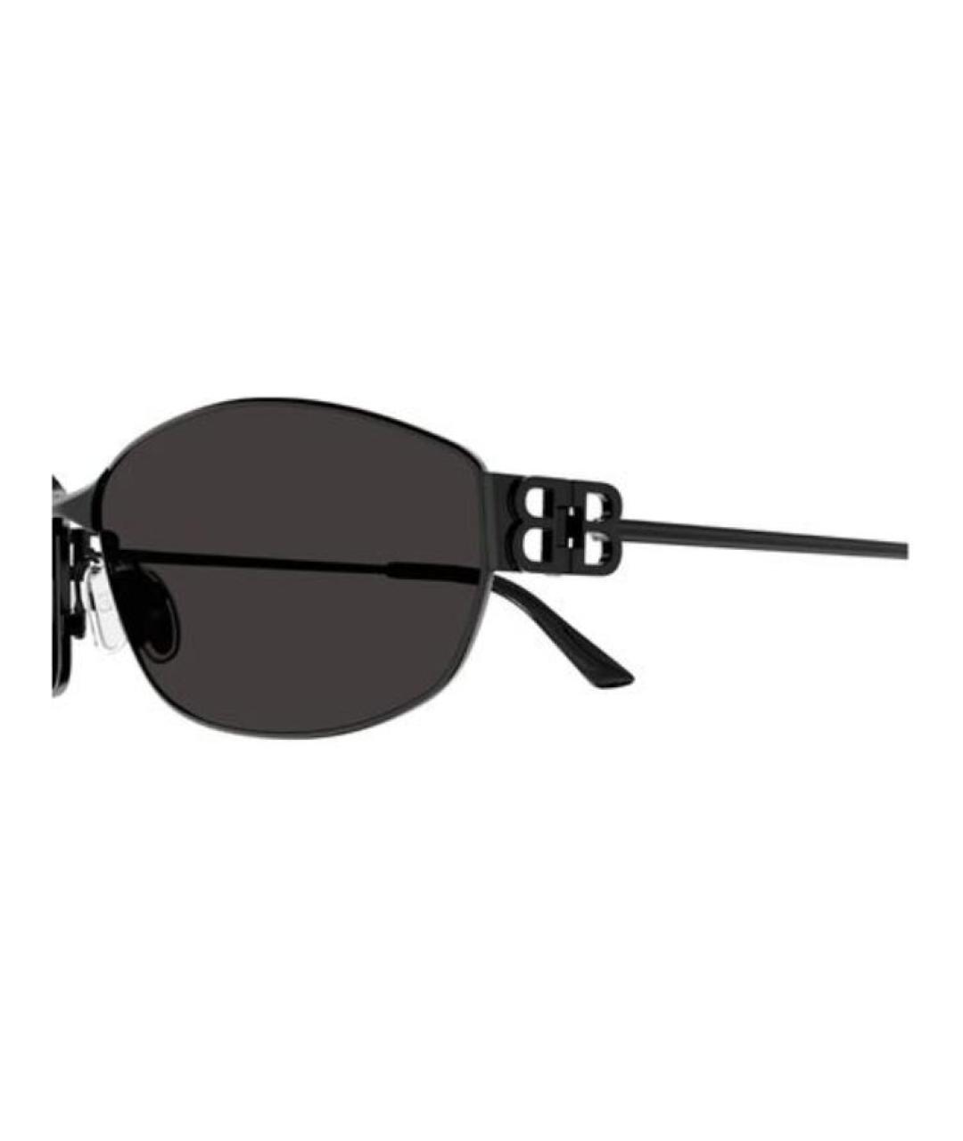 BALENCIAGA Черные металлические солнцезащитные очки, фото 3