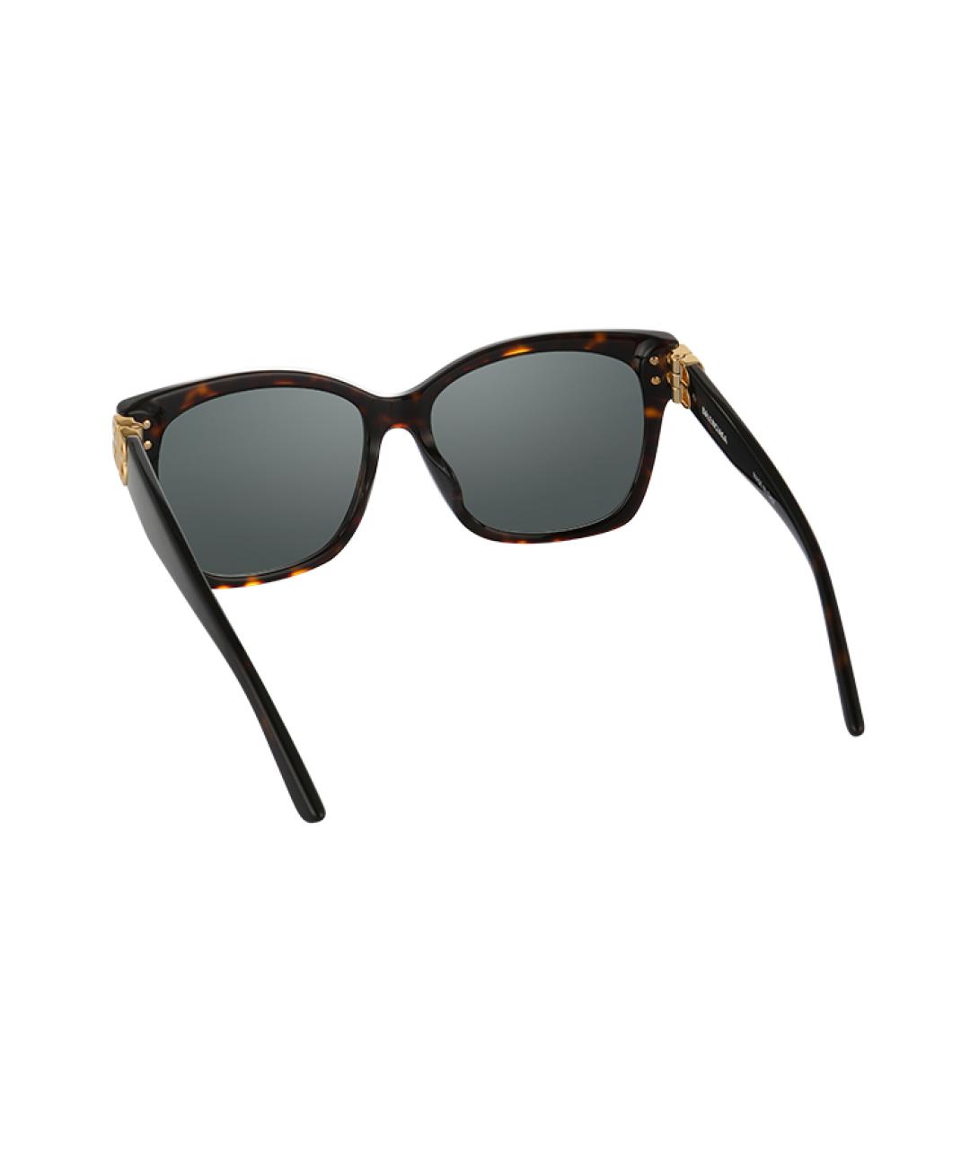 BALENCIAGA Коричневые пластиковые солнцезащитные очки, фото 3