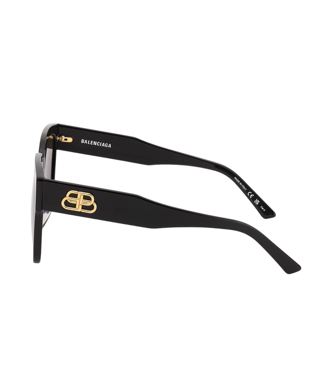 BALENCIAGA Черные пластиковые солнцезащитные очки, фото 3