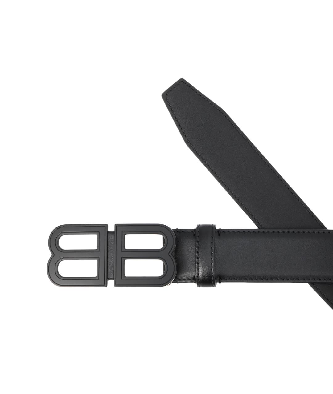 BALENCIAGA Черный кожаный ремень, фото 4