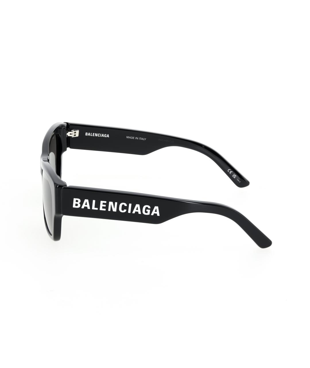 BALENCIAGA Черные пластиковые солнцезащитные очки, фото 3