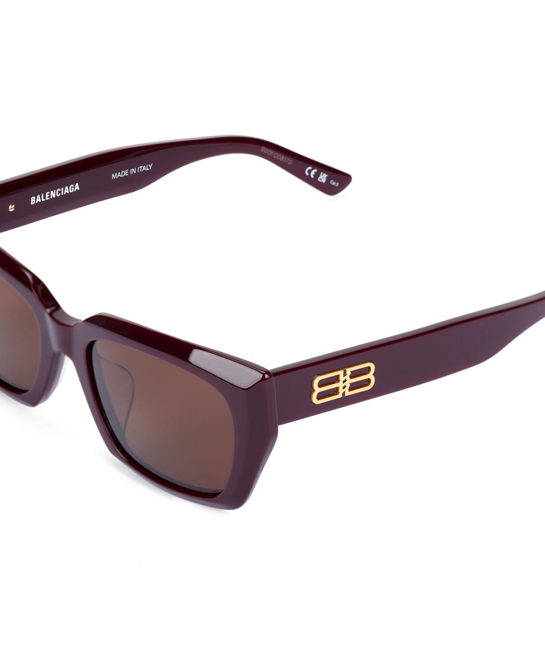 BALENCIAGA Красные пластиковые солнцезащитные очки, фото 4