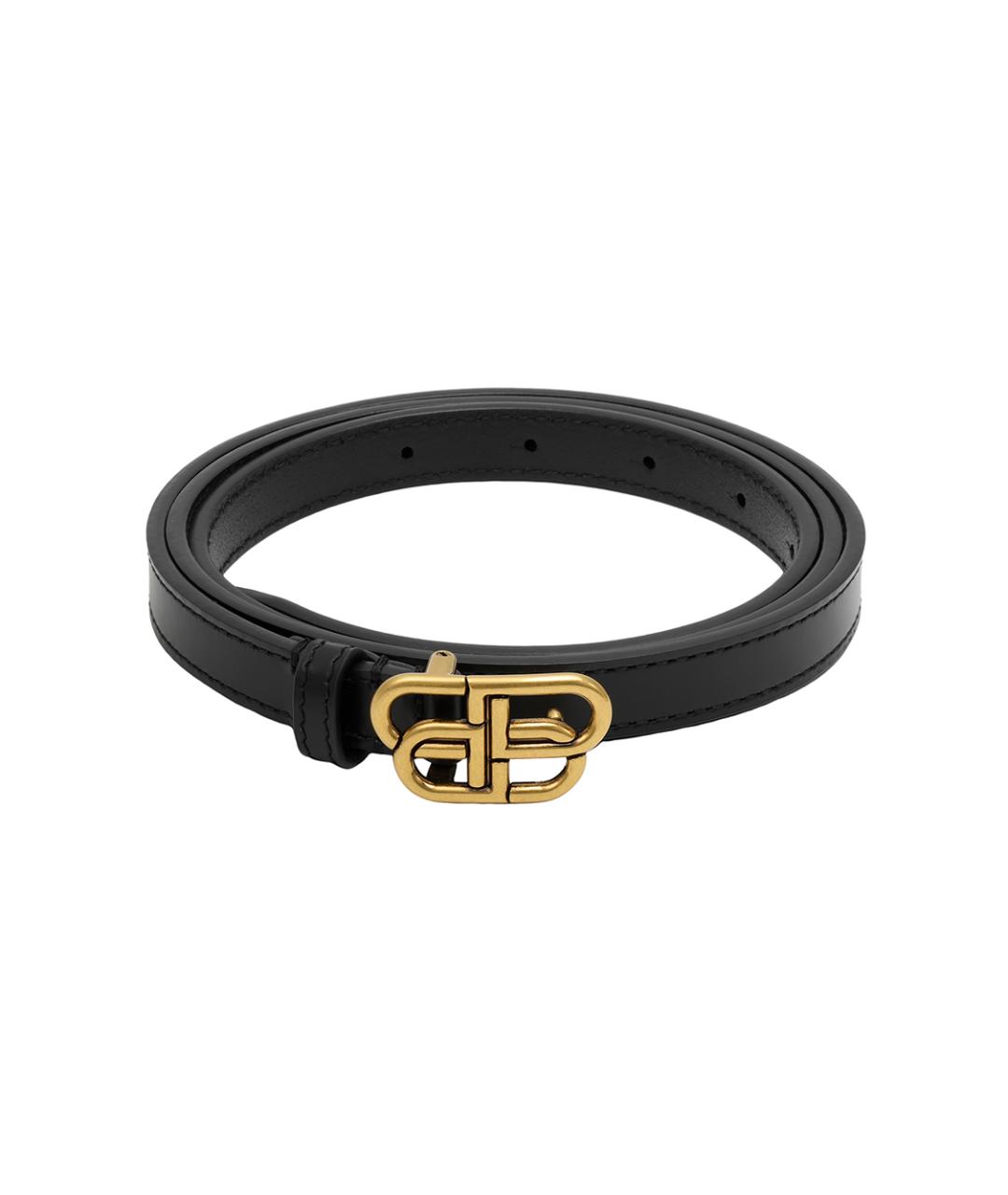 BALENCIAGA Черный кожаный ремень, фото 5