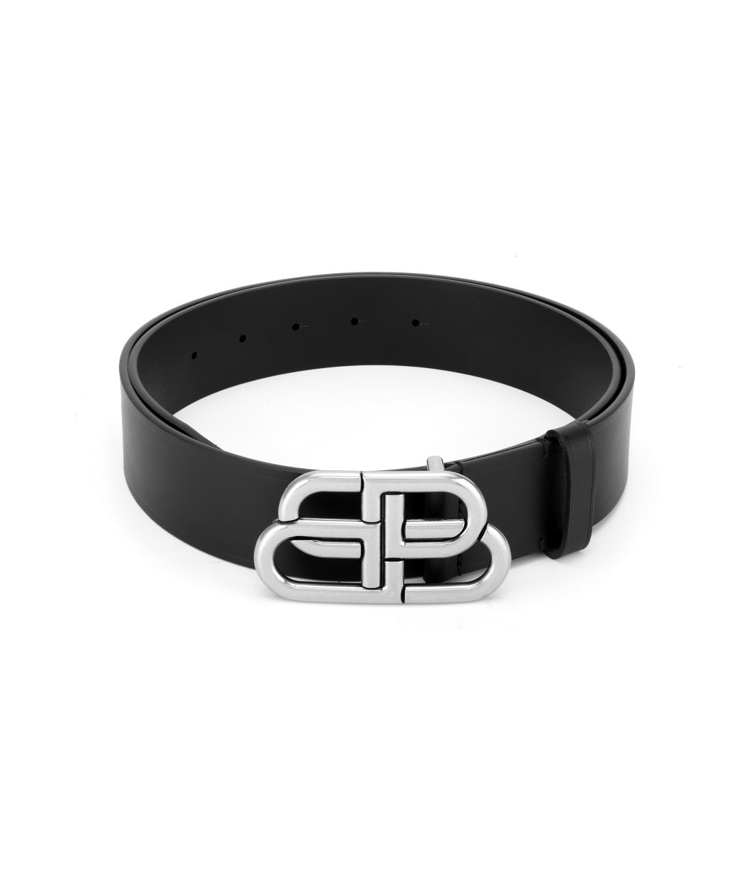 BALENCIAGA Черный кожаный ремень, фото 2