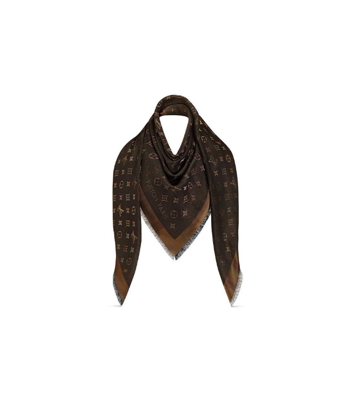 LOUIS VUITTON Коричневый шарф, фото 5