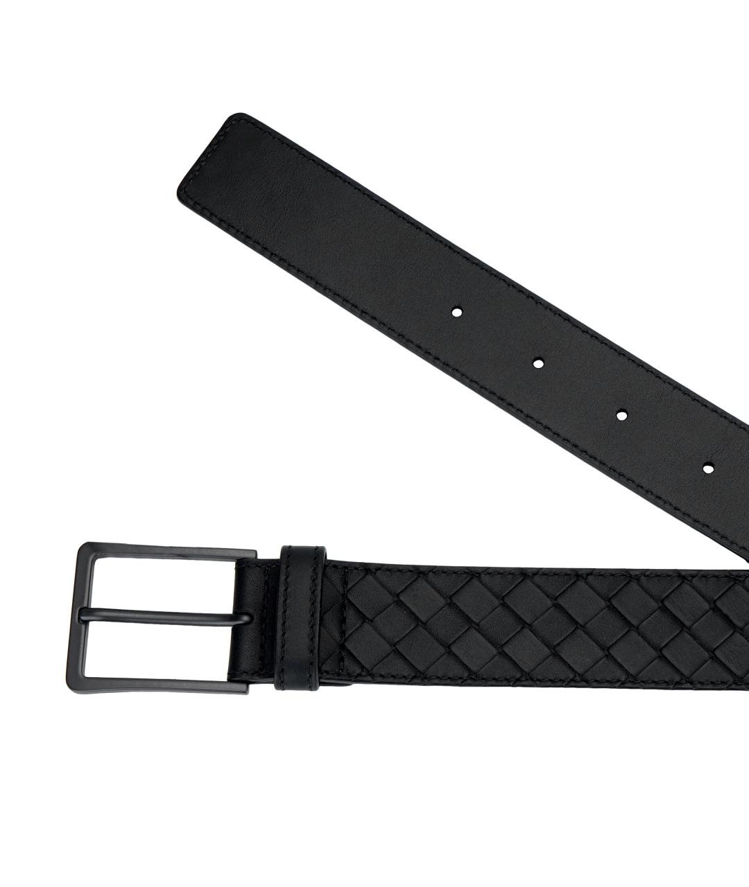 BOTTEGA VENETA Черный кожаный ремень, фото 4