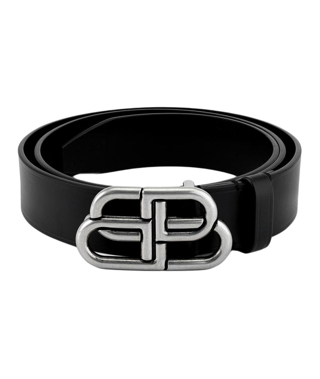 BALENCIAGA Черный кожаный ремень, фото 1