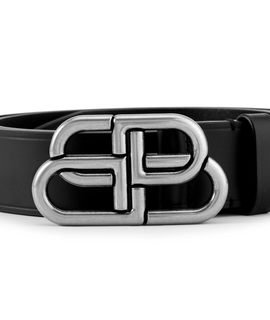 BALENCIAGA Черный кожаный ремень, фото 3