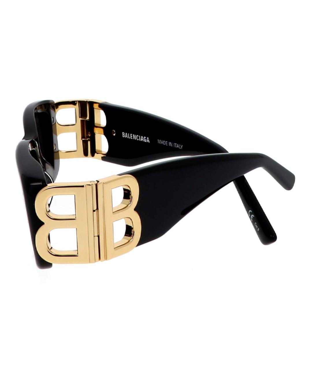 BALENCIAGA Черные пластиковые солнцезащитные очки, фото 4