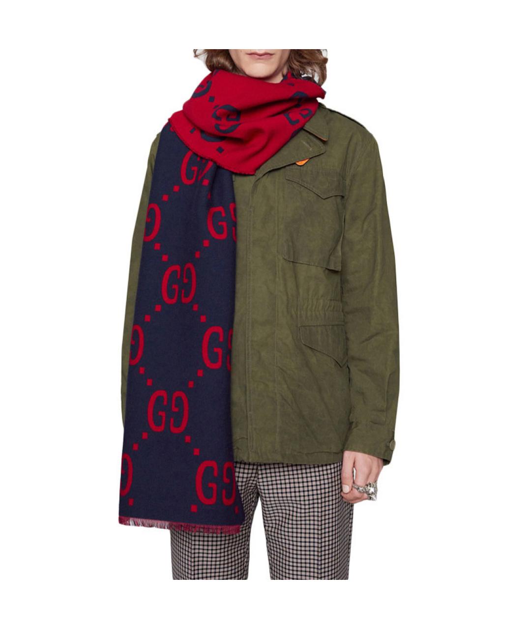 GUCCI Красный шарф, фото 4