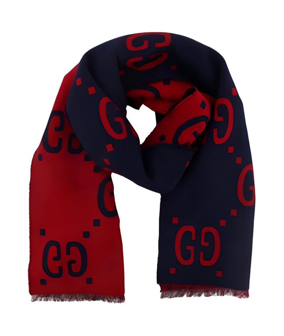 GUCCI Красный шарф, фото 2