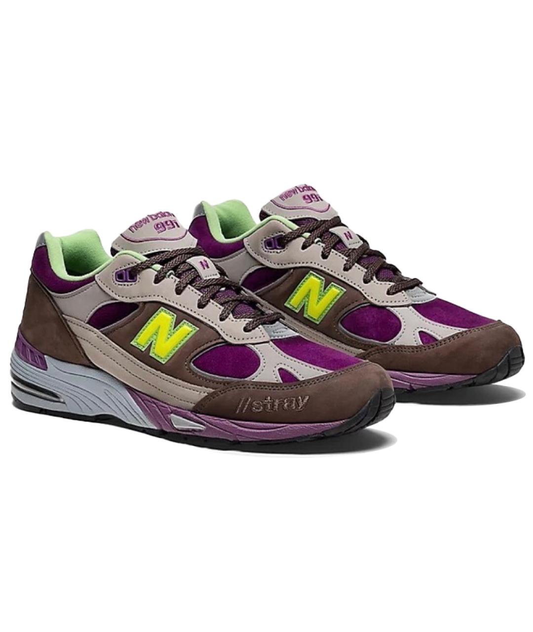 NEW BALANCE Фиолетовые замшевые низкие кроссовки / кеды, фото 3
