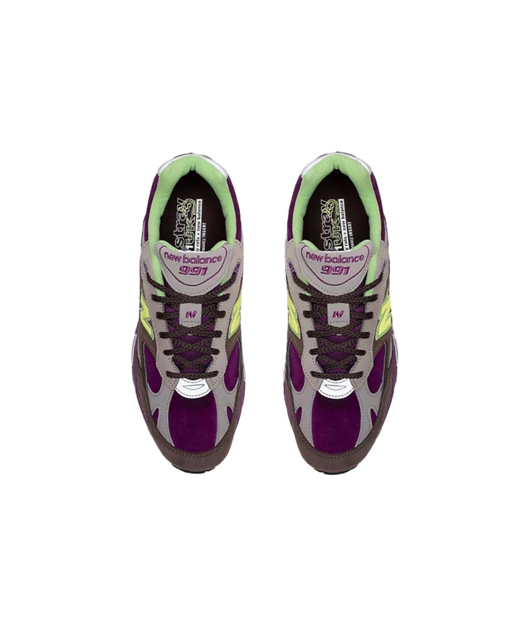 NEW BALANCE Фиолетовые замшевые низкие кроссовки / кеды, фото 4