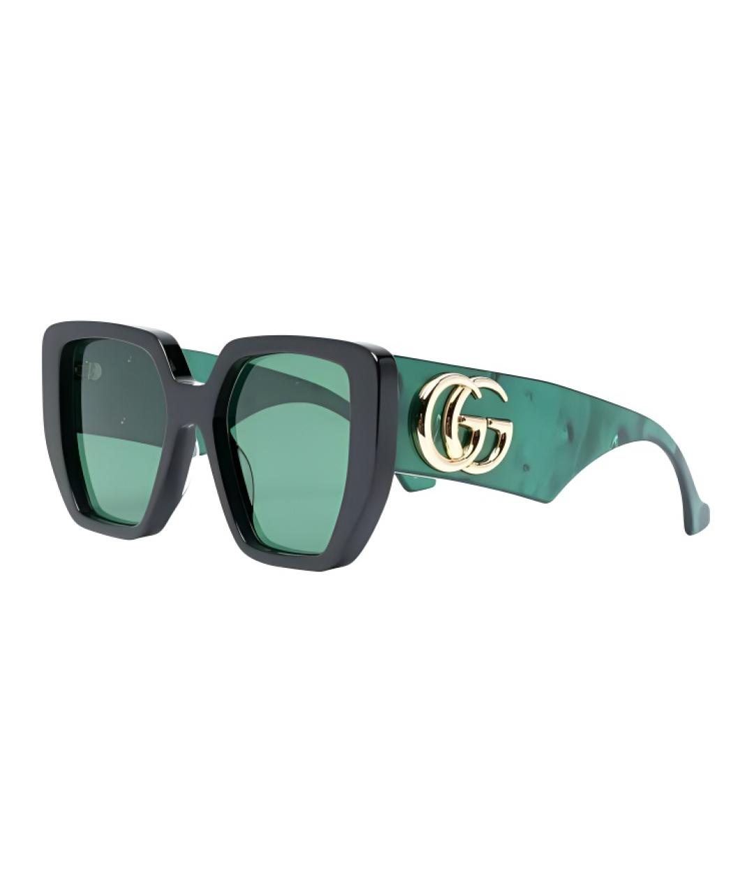 GUCCI Зеленые пластиковые солнцезащитные очки, фото 1
