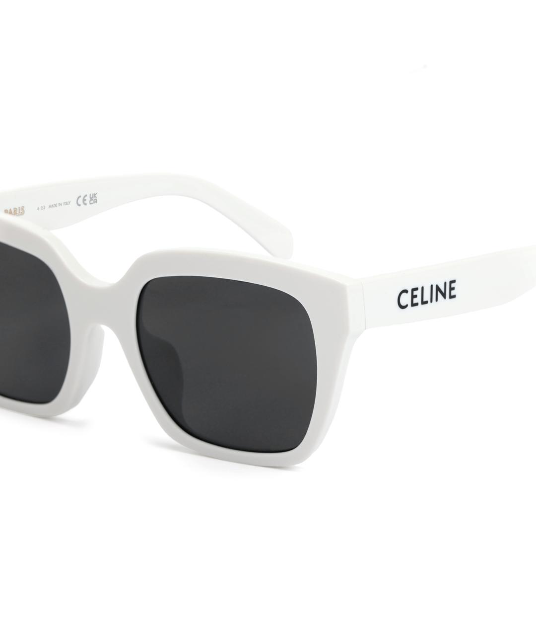 CELINE Белые пластиковые солнцезащитные очки, фото 5