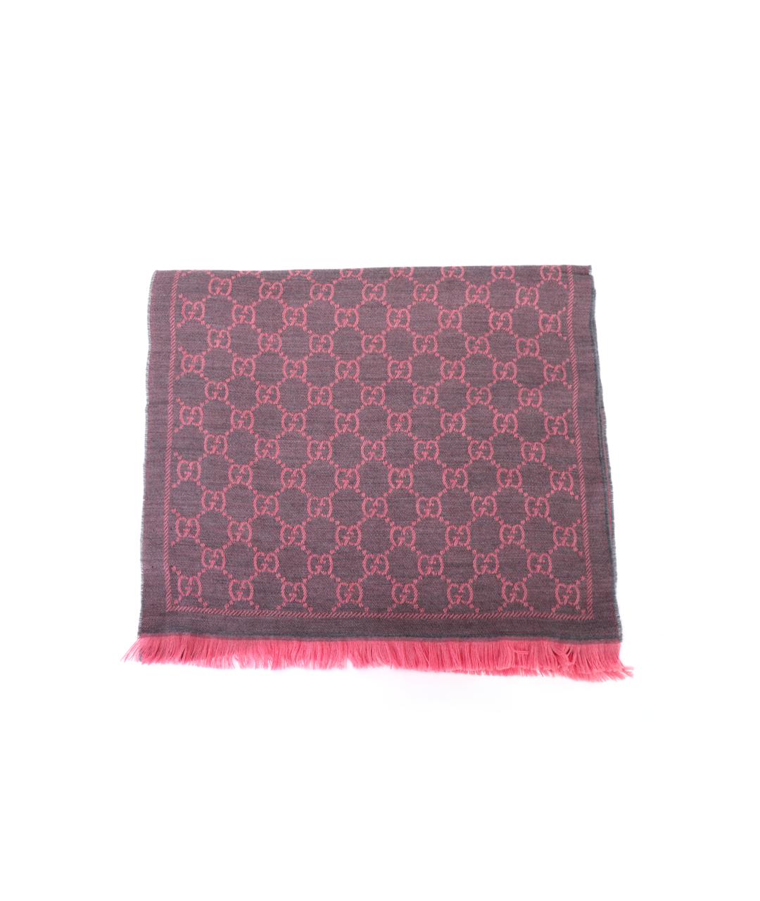 GUCCI Розовый шерстяной шарф, фото 3