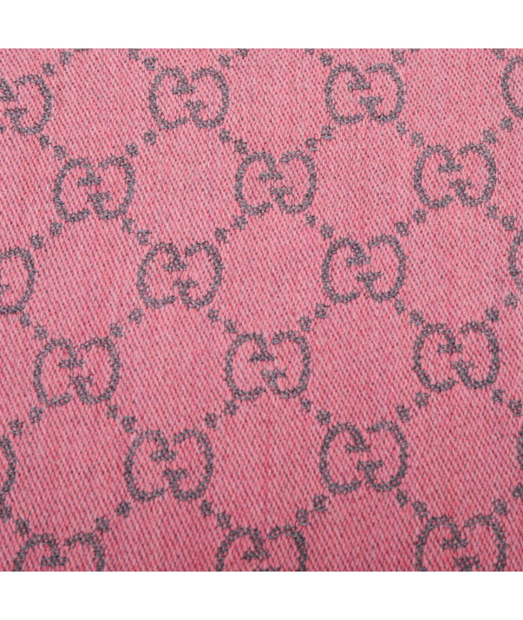 GUCCI Розовый шерстяной шарф, фото 4