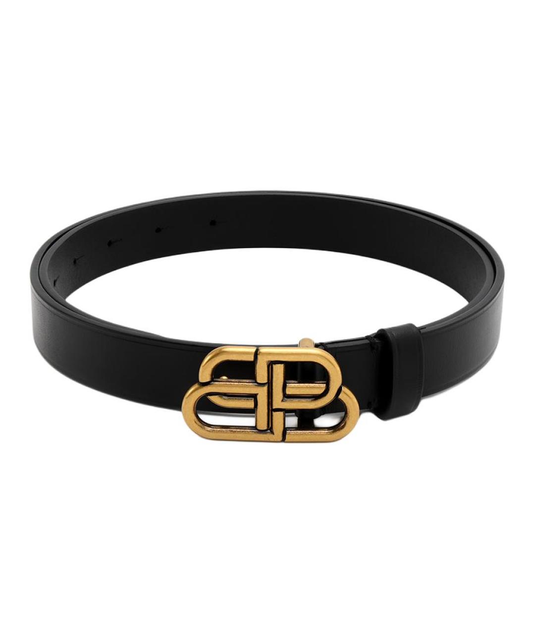 BALENCIAGA Черный кожаный ремень, фото 1