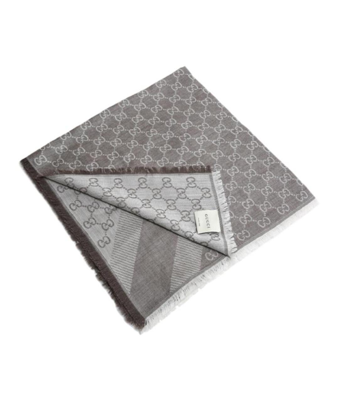 GUCCI Хаки шерстяной шарф, фото 1