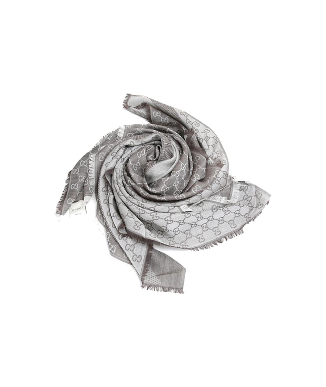 GUCCI Хаки шерстяной шарф, фото 2