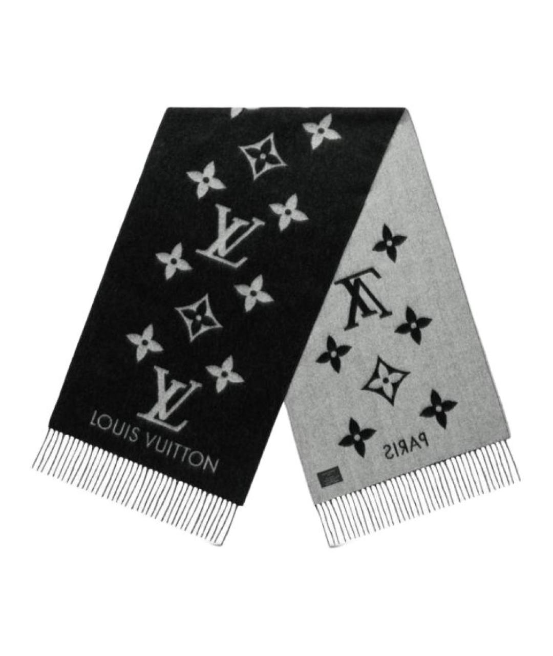 LOUIS VUITTON Черный шарф, фото 3