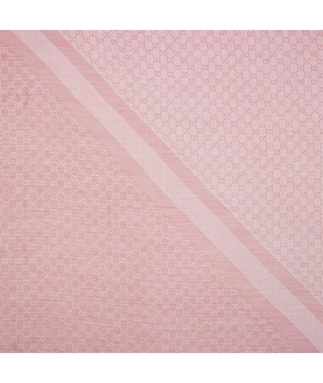 GUCCI Розовый шерстяной шарф, фото 3
