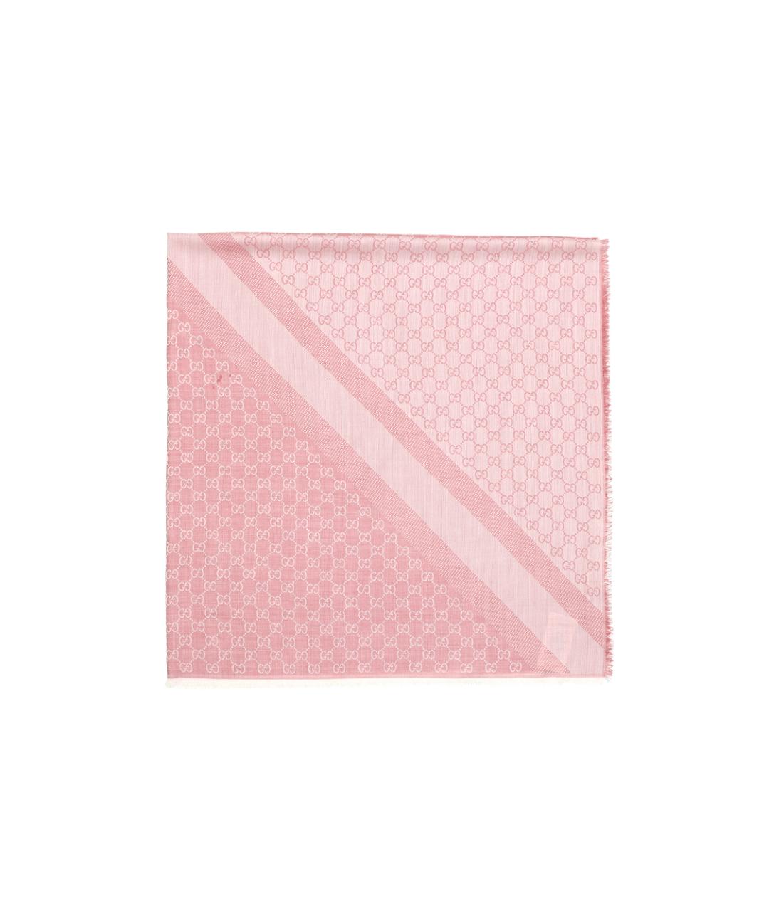 GUCCI Розовый шерстяной шарф, фото 4