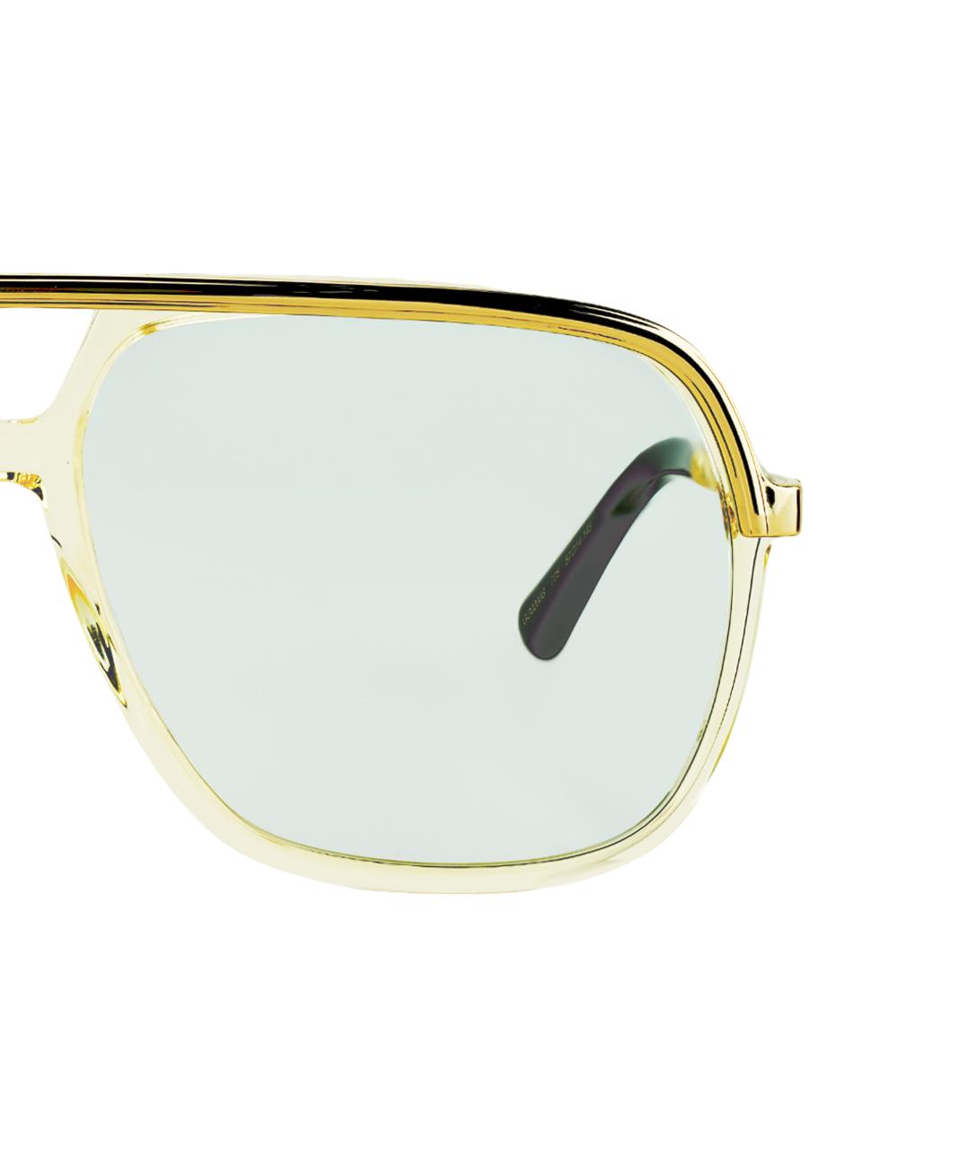 GUCCI Золотые металлические солнцезащитные очки, фото 4