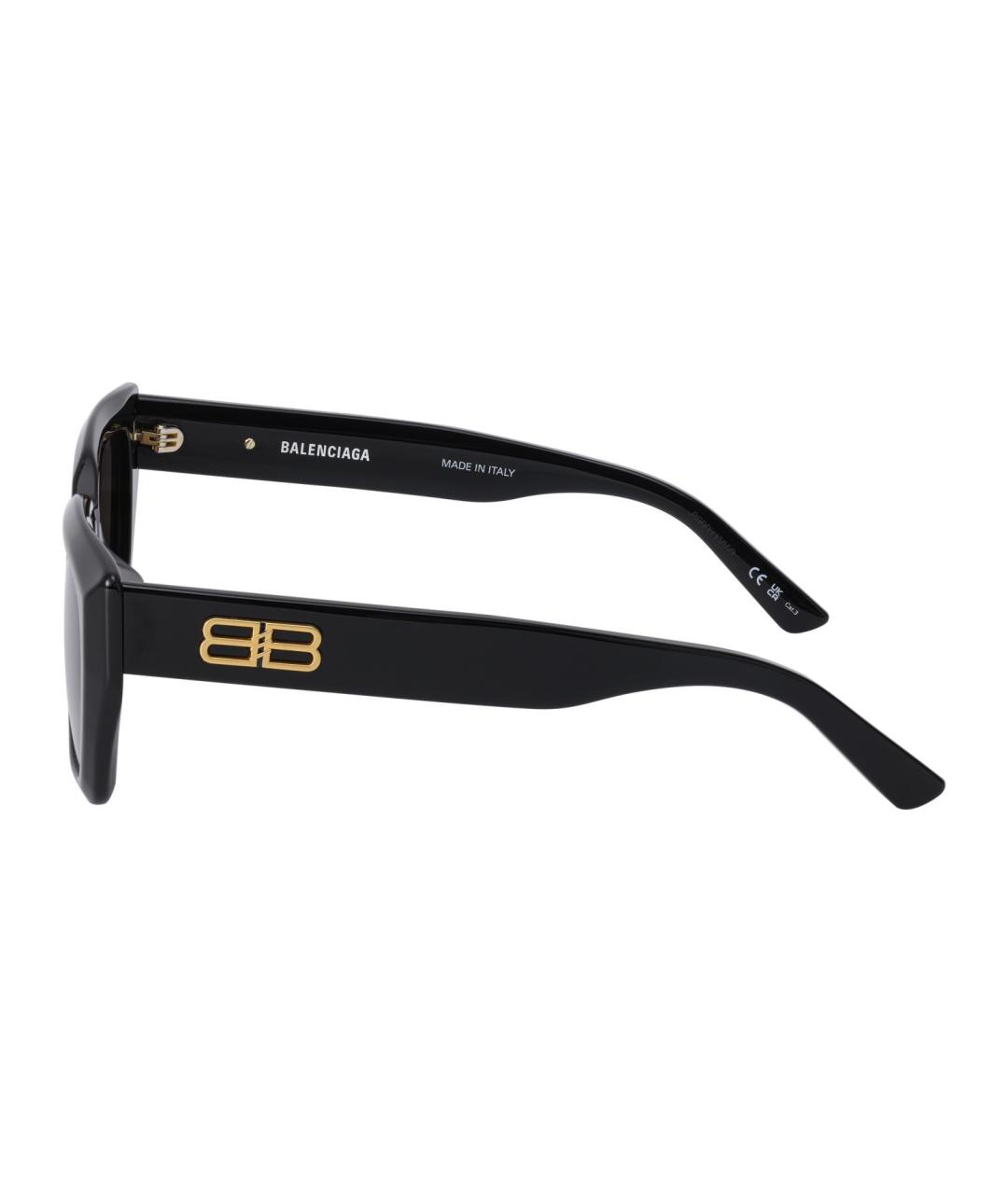 BALENCIAGA Черные пластиковые солнцезащитные очки, фото 3