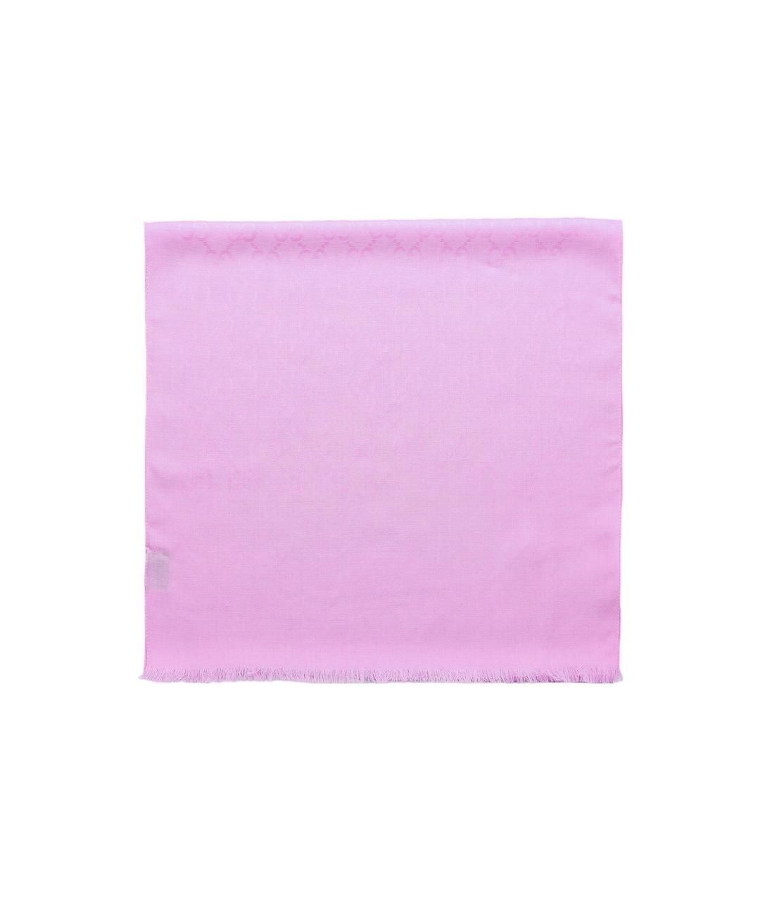 GUCCI Розовый шерстяной шарф, фото 6