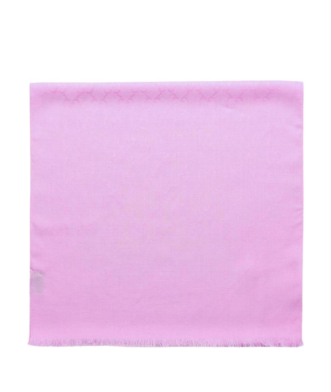 GUCCI Розовый шерстяной шарф, фото 1