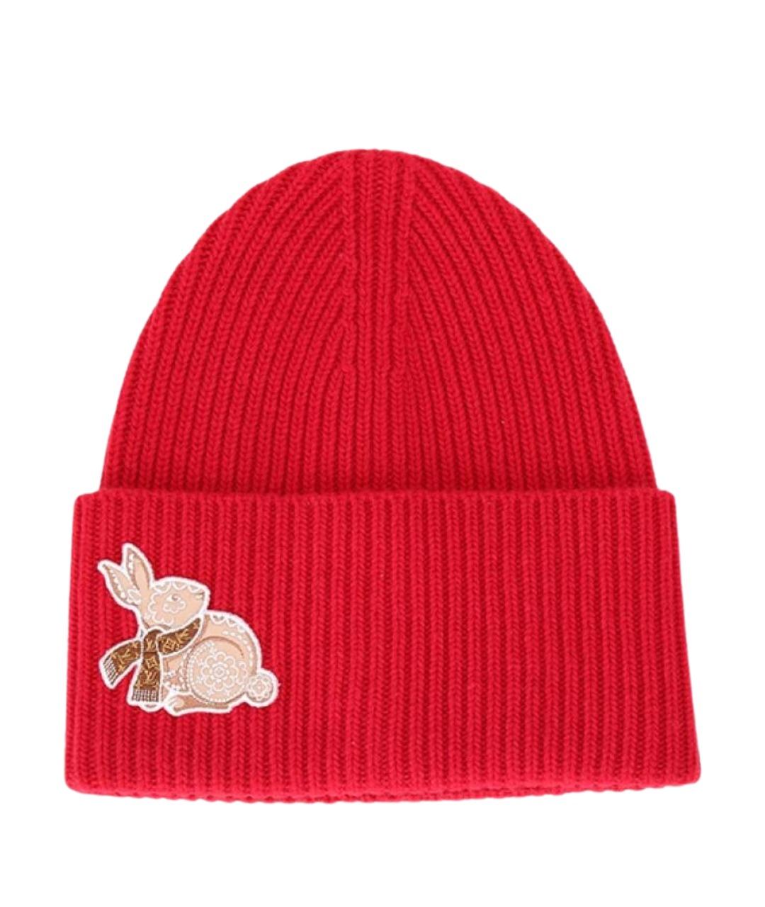 LOUIS VUITTON Красная шерстяная шапка, фото 1